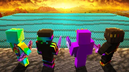 4 Minecraft Pros VS 2500 Players